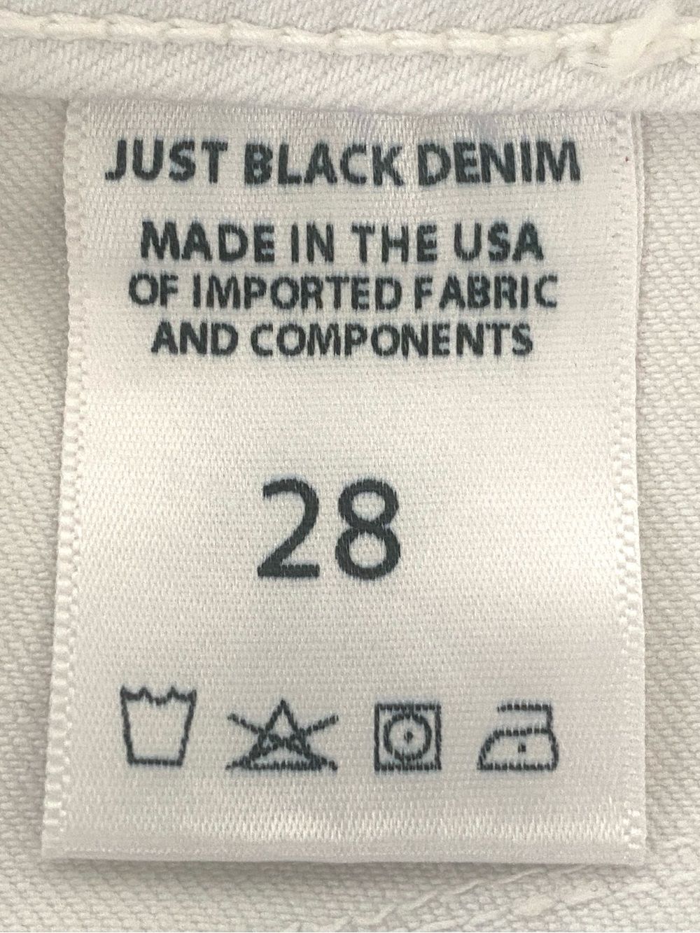 NEW Just Black Clean White Skinny Ankle Length USA Made Sz 28 Effortlessly Chic - Picture 9 of 12